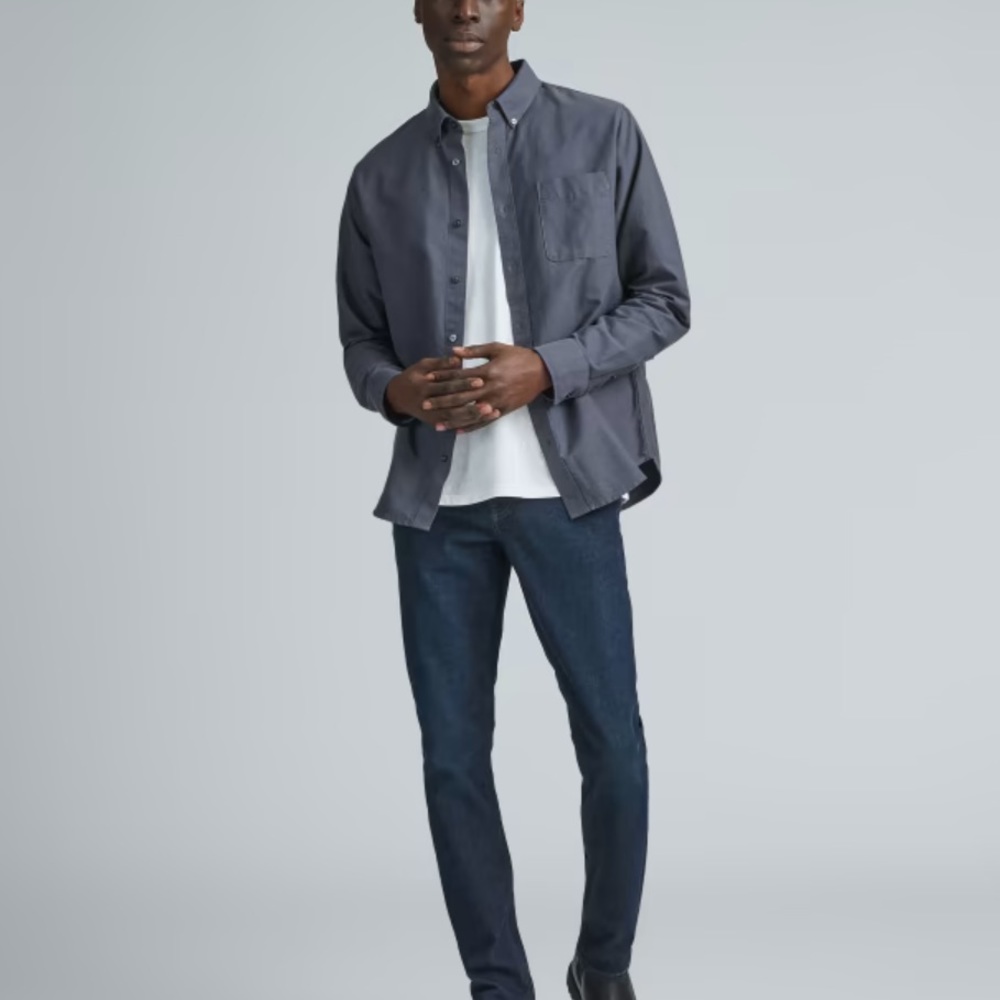 NWOT EVERLANE The Organic Oxford Shirt in COLOR Slate Gray - Picture 2 of 3